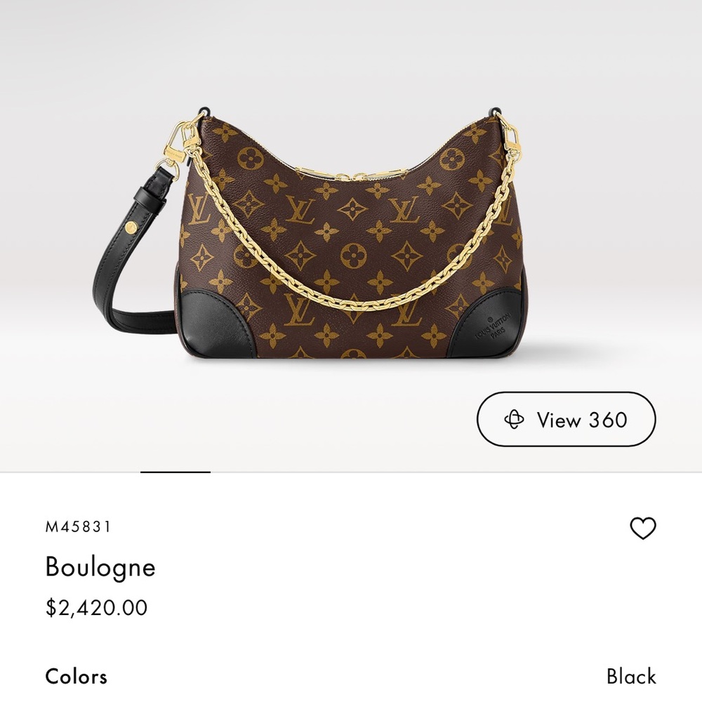 Louis Vuitton Black and Brown Boulogne Bag